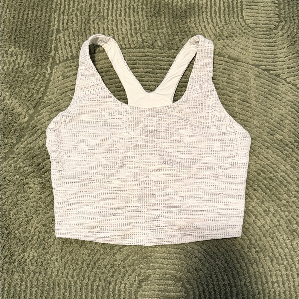 White Textured Crop Top